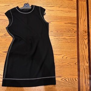 Theory Black Mini Dress with White stitching size 12